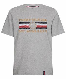 ICON STRIPE RELAXED FIT TEE MEDIUM GREY HEATHER