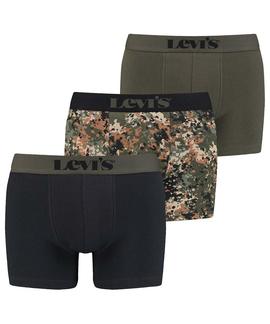 LEVIS MEN GIFTBOX DOTTED CAMO BOXER 3 PACK GREY / GREEN