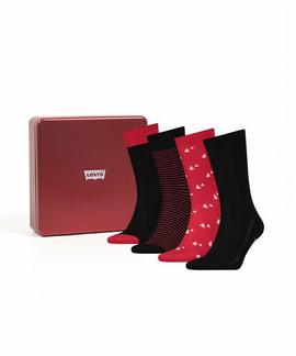 CALCETINES ALTOS LEVI'S® GIFTBOX REGULAR CUT 4P RED