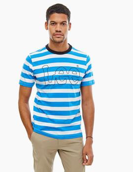 STRIPE TEE REGULAR FIT DIPPED BLUE