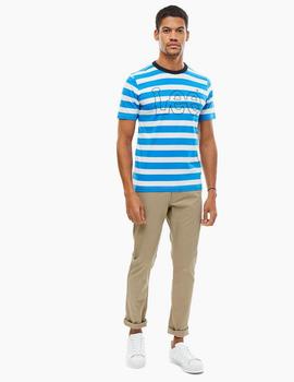 STRIPE TEE REGULAR FIT DIPPED BLUE