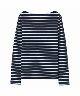 BRETON STRIPE BOATNECK JUMPER EVENING BLUE