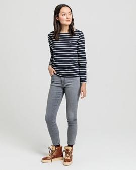 BRETON STRIPE BOATNECK JUMPER EVENING BLUE