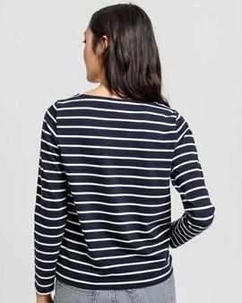 BRETON STRIPE BOATNECK JUMPER EVENING BLUE