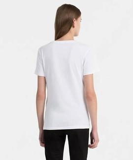 TANYA 40 CN TEE BRIGHT WHITE / TANGO RED