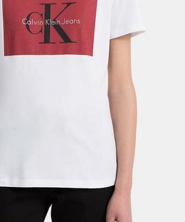 TANYA 40 CN TEE BRIGHT WHITE / TANGO RED