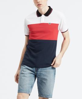 SPORTSWEAR POLO W TIPPIN WHITE / RED / NAVY