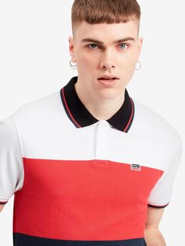 SPORTSWEAR POLO W TIPPIN WHITE / RED / NAVY