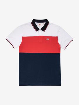 SPORTSWEAR POLO W TIPPIN WHITE / RED / NAVY