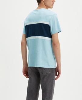 SS COLORBLOCK TEE JERSEY SKYWAY/ WHITE/ DRESS BLUE