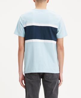 SS COLORBLOCK TEE JERSEY SKYWAY/ WHITE/ DRESS BLUE