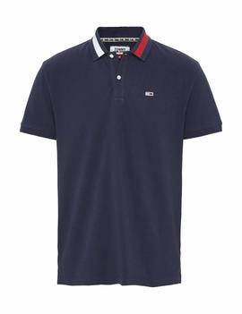 TJM FLAG NECK POLO BLACK IRIS