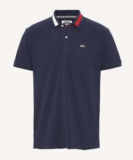 TJM FLAG NECK POLO BLACK IRIS