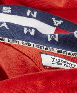 TJM FLAG NECK POLO FLAME SCARLET