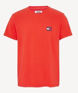 TJM TOMMY BADGE TEE REGULAR FIT FLAME SCARLE