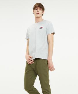 TJM TOMMY BADGE TEE REGULAR FIT LT GREY HTR