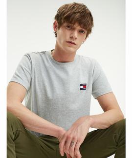 TJM TOMMY BADGE TEE REGULAR FIT LT GREY HTR