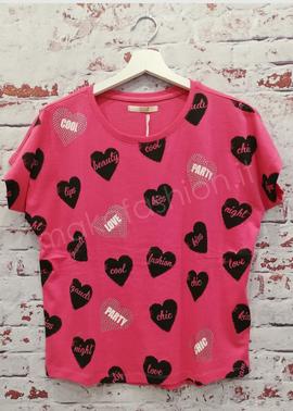 CAMISETA CUORE FUSCIA