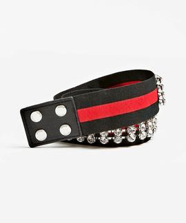 RHINESTONES CHAIN BELT FANTASY BLACK - RED