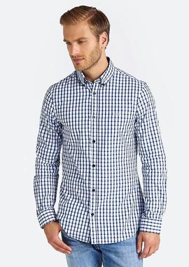 LS JEFFERSON SHIRT SLIM FIT BLUE - WHITE