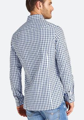 LS JEFFERSON SHIRT SLIM FIT BLUE - WHITE