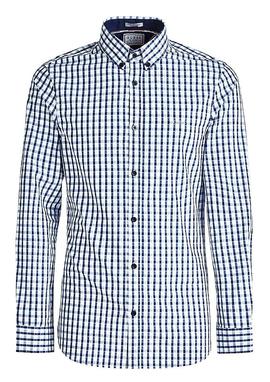 LS JEFFERSON SHIRT SLIM FIT BLUE - WHITE