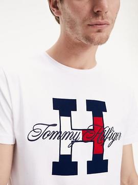 FLAG SCRIPT TEE BRIGHT WHITE