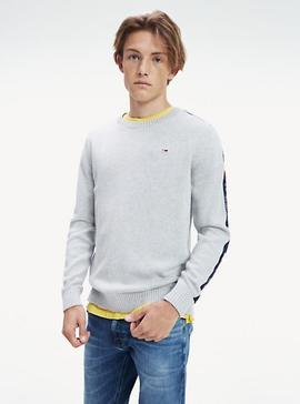 TJM TAPE SWEATER REGULAR FIT LT GREY HTR