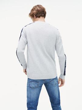 TJM TAPE SWEATER REGULAR FIT LT GREY HTR