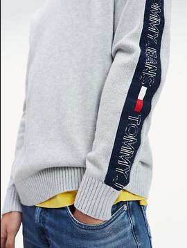 TJM TAPE SWEATER REGULAR FIT LT GREY HTR