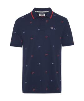 TJM ALLOVER PRINT POLO BLACK IRIS / MULTI