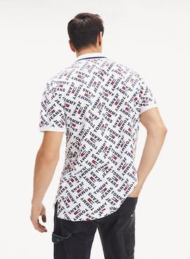 TJM ALLOVER PRINT POLO CLASSIC WHITE / MULTI