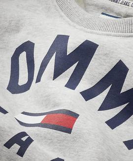 TJM ESSENTIAL FLAG CREW LT GREY HTR