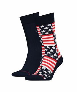 TH MEN SOCK 2 PACK AMERICAN FLAG NAVY