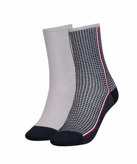 TH WOMEN SOCK 2 PACK HOUNDSTOOTH LUREX