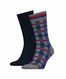 TH MEN SOCK 2 PACK SQUARES NAVY / GREY MELANGE