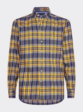 MIDSCALE TARTAN SHIRT REGULAR FIT SPECTRA YELLOW