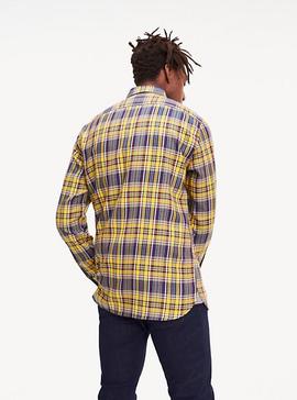 MIDSCALE TARTAN SHIRT REGULAR FIT SPECTRA YELLOW