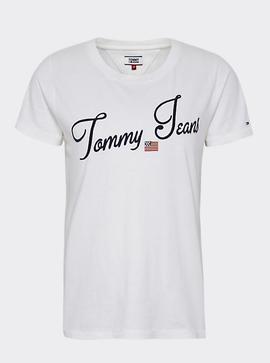 TJW VINTAGE SCRIPT TEE OPTICAL WHITE