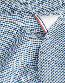 TEXTURED HOUNDSTOOTH SLIM FIT REGATA / SNOW WHITE