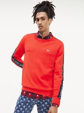 TJM TAPE SWEATER REGULAR FIT FLAME SCARLET