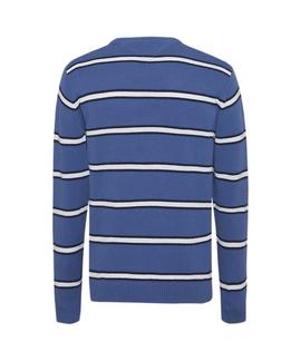 TJM FINE STRIPE SWEATER DUCH BLUE