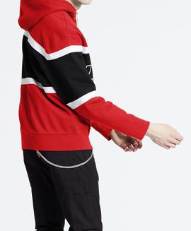 PIECED HOODIE RACER COLORBLOCK BRILLIANT RED