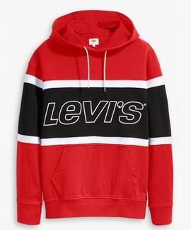 PIECED HOODIE RACER COLORBLOCK BRILLIANT RED