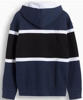 PIECED HOODIE RACER COLORBLOCK DRESS BLUES