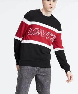 PIECED CREWNECK SWEATSHIRT JERSEY BLACK