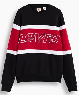 PIECED CREWNECK SWEATSHIRT JERSEY BLACK