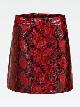 YOLANDA SKIRT RED / BLACK SNAKE COMB