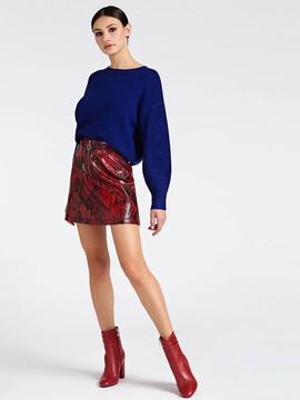 YOLANDA SKIRT RED / BLACK SNAKE COMB