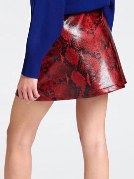 YOLANDA SKIRT RED / BLACK SNAKE COMB